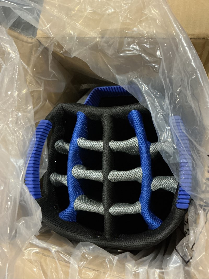 Condition photo showing As Is for Cart Golf Bag 15 Way Organizer Divider Top Golf Club Bags Lightweight Golf Cart Bags for Men Women with Cooler, Rain Cover Black Blue