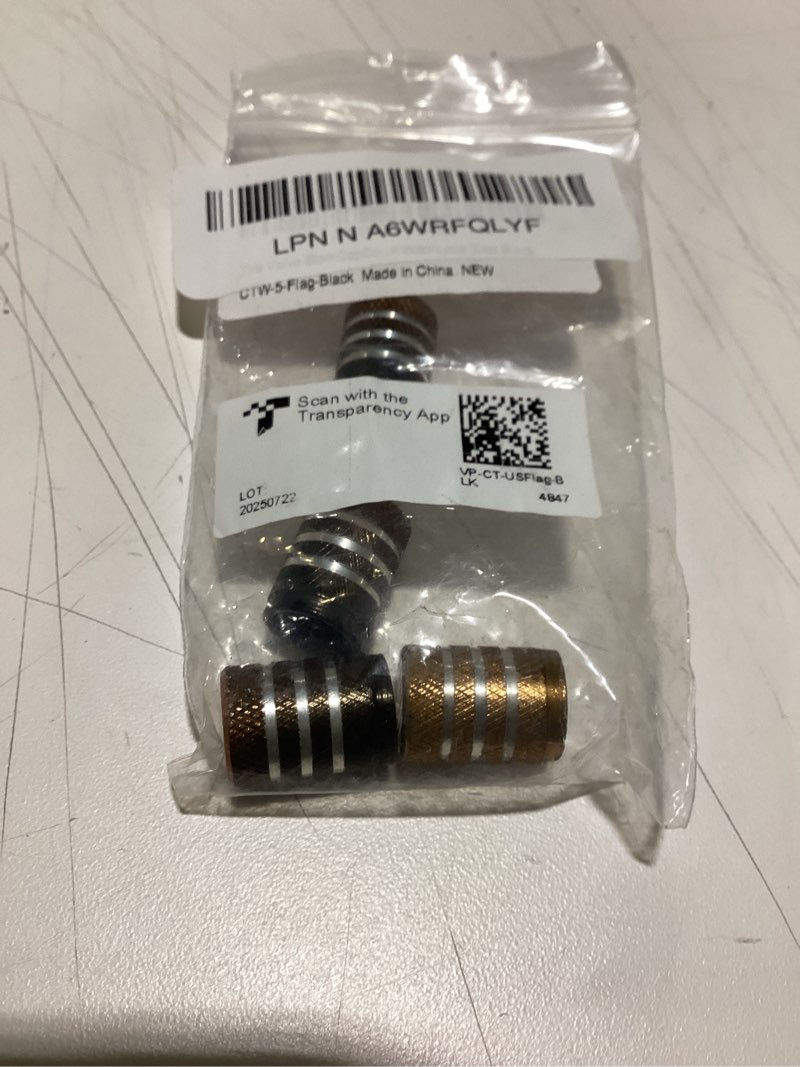 Condition photo showing Good Condition for Tire Valve Stem Cap Cover - (5 Pack) Tire Air Cap Metal with Plastic Liner Corrosion Resistant Leak-Proof American Flag for Car Truck Motorcycle Bike Black Black American Flag