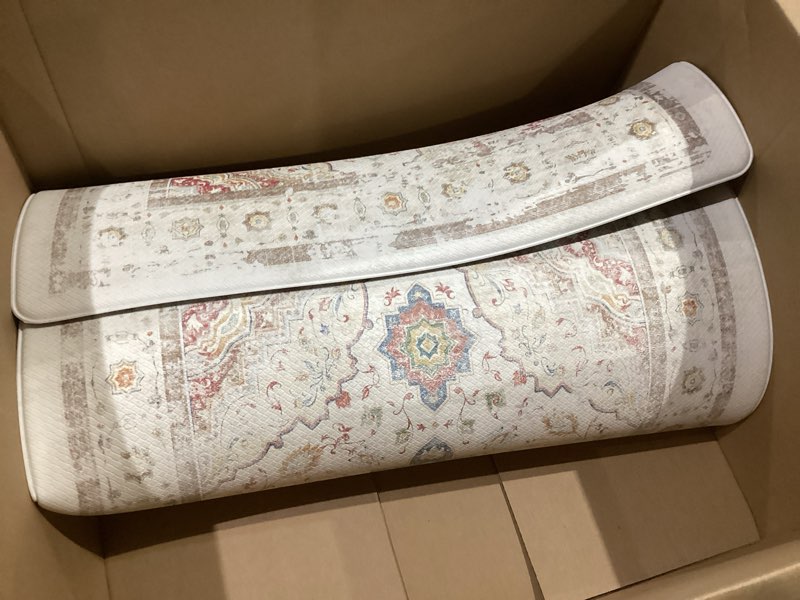 Condition photo showing Good Condition for Color&Geometry Kitchen Floor Mats Anti Fatigue, Cushioned Boho Rugs,Waterproof Non Slip Kitchen Runner for Sink, Standing Mats for Office,24"x59",Oatmeal 59"L x 24"W x 0.4"Th Boho-oatmeal