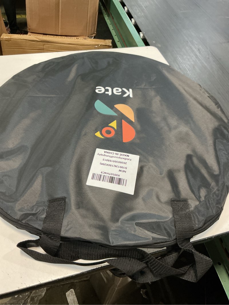 Condition photo showing Good Condition for kate collapsible backdrop pop-up photo backdrops folded grey teal for photography, for video, for broadcast, 5x6.5ft