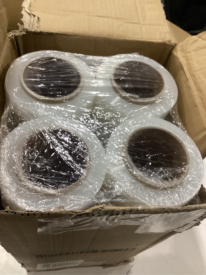 Condition photo showing New/Like New for stretch film roll 1200 ft 18 inch 80 gauge 4 pack - plastic stretch wrap for moving and packing shrink wrap for furniture wrapping shipping, moving 18in 4