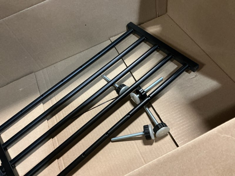 Condition photo showing As Is for malier indoor dog gate with door, 26-41" extra wide full metal pet gate short dog gate for stairs, pressure mount 10'' tall small puppy low gate easy step over for doorways black 10''h × 26''- 41''w