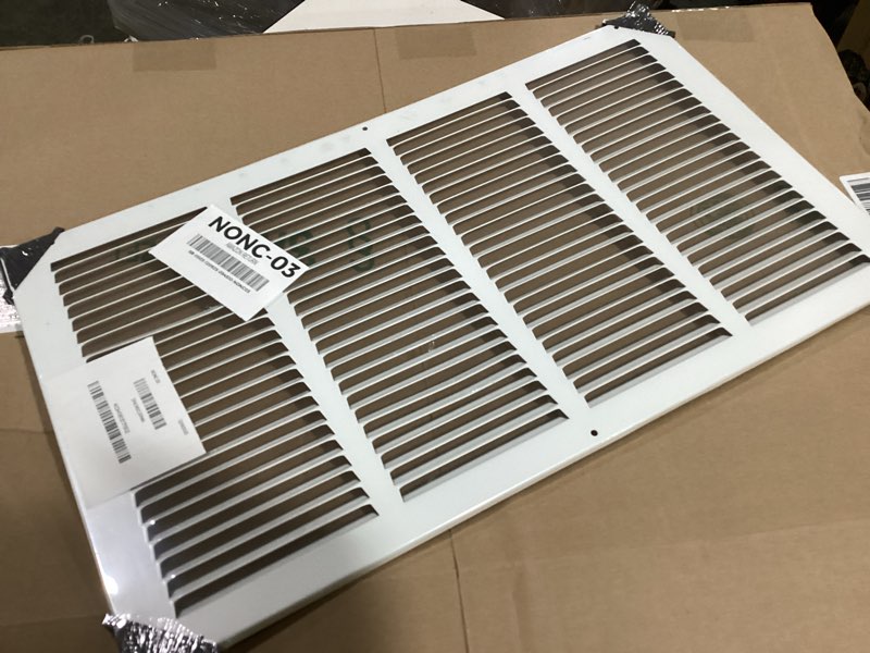 Condition photo showing Good Condition for VOISEN Return Air Grille,Fits 24x12 Duct Opening,Steel Return Vent Cover, White Vent Cover Grill for Sidewall and Ceiling,HAVC Cold Air Return Vent Cover,Overall Size:25.75"W X 13.75"H 24"x12"
