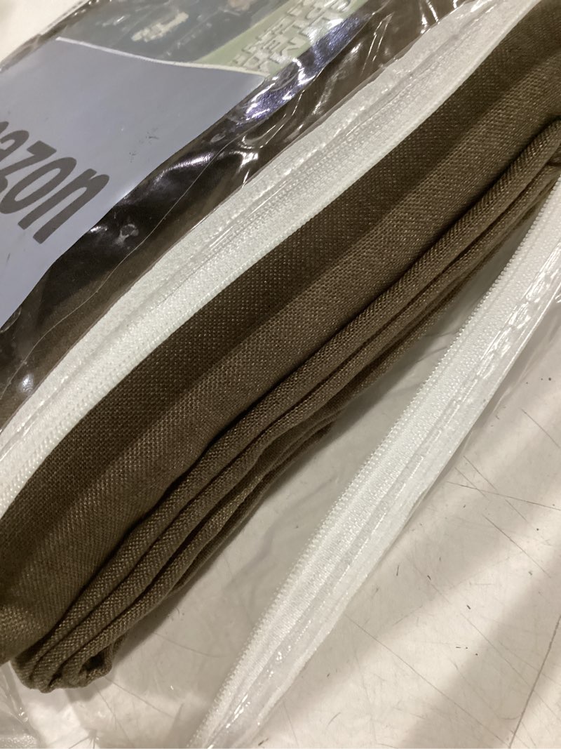 Condition photo showing Good Condition for Nanspring Coffee Linen Curtains for Living Room Back Tab Rod Pocket Semi Sheer Curtain 63 Inches Long 2 Panel Set Boho Light Filtering Neutral Farmhouse Lightweight Drapes for Bedroom 52x63 52"W x 63"L (Pack of 2) Coffee