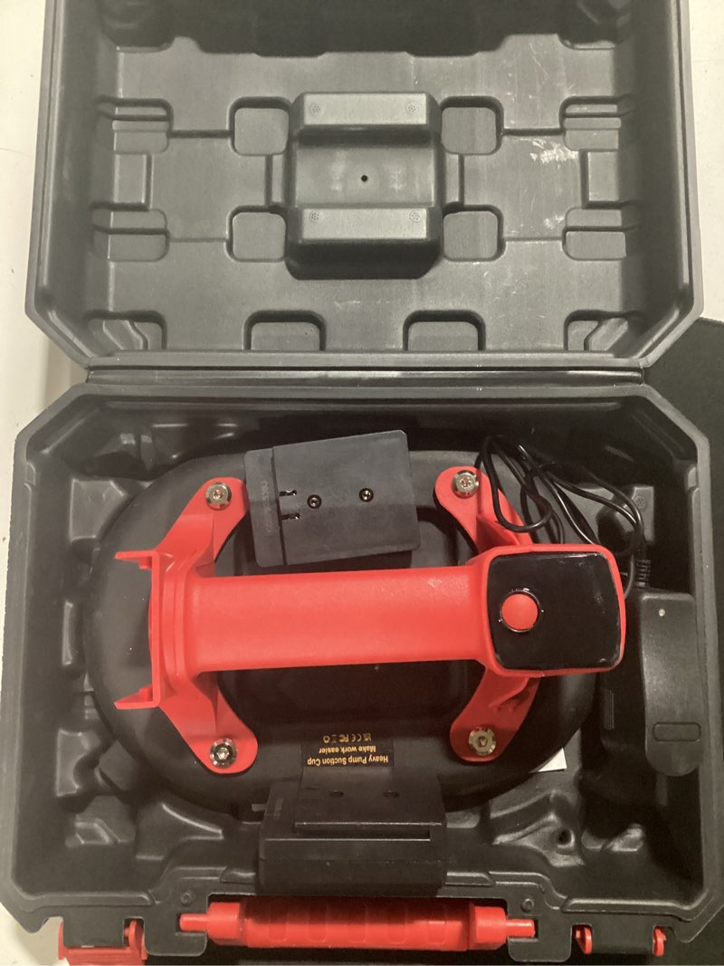 Condition photo showing Good Condition for electric vacuum suction cup,lifter digital display with replacement battery,9.5" heavy duty suction cup,520 lbs capacity, rechargeable digital display suction cup for moving glass, tiles, furniture