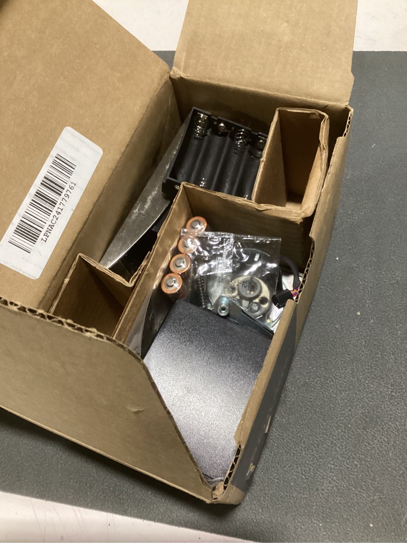 Condition photo showing As Is for schlage encode smart wi-fi deadbolt lock with touchscreen keypad, keyless front door entry, app control, alexa, google home and airbnb compatible, satin nickel, be489wb cen 619 satin nickel deadbolt (single) century