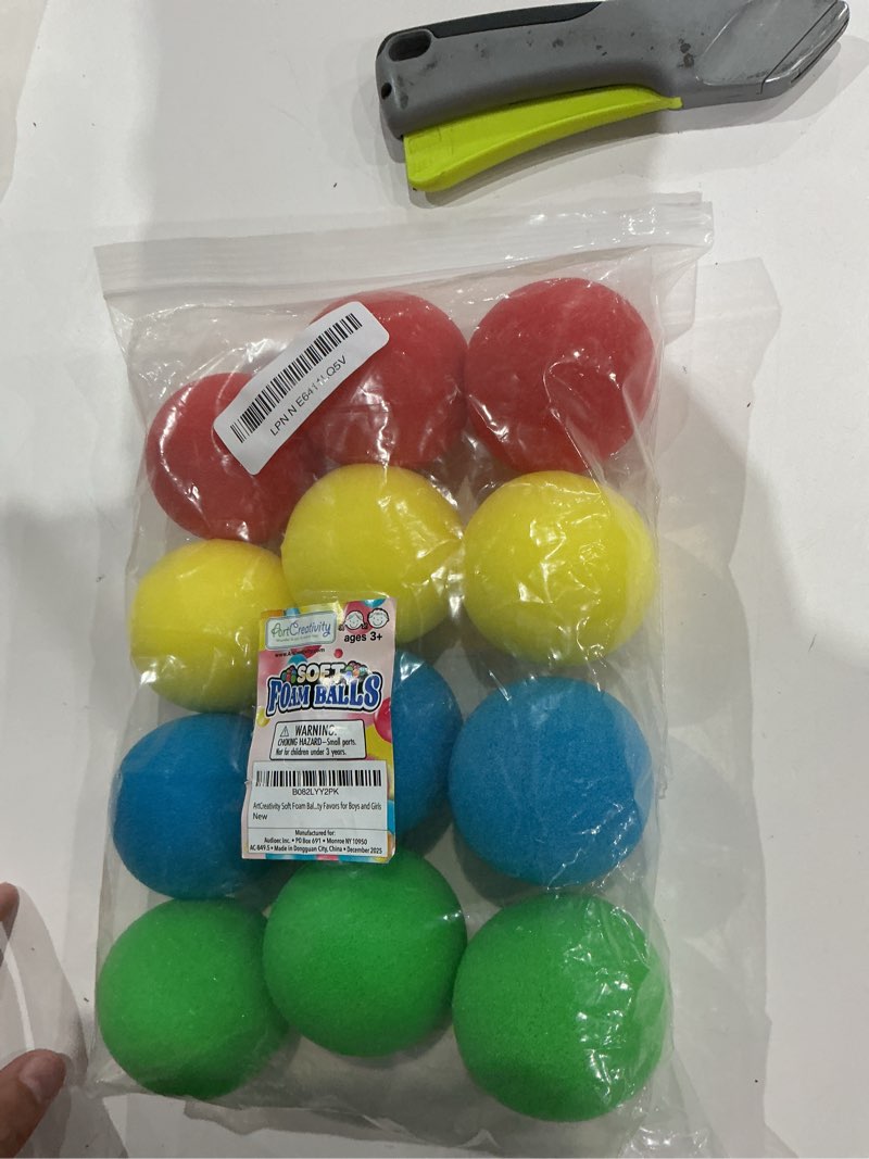 Condition photo showing New/Like New for artcreativity soft foam balls – pack of 12 lightweight mini balls for indoor play – safe toddler toys in bright colors – party favors, goodie bag fillers, prizes for boys and girls ages 3+