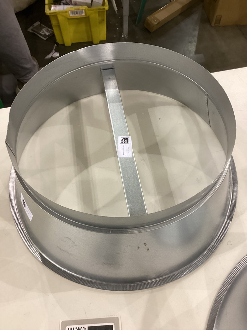 Condition photo showing Good Condition for Repa Market 12" Inch Round Galvanized Steel Air Diffuser Adapter - Connect Duct with Round Ceiling Diffuser - HVAC Ducting - Ventilation System Reducer Connector - Air Vent Covers Duct Neck Adapter Mounting Frame - Galvanized Steel Ø 12" Neck