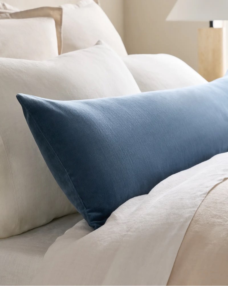 cotton velvet oversized lumbar pillow cover 12in x 48in 