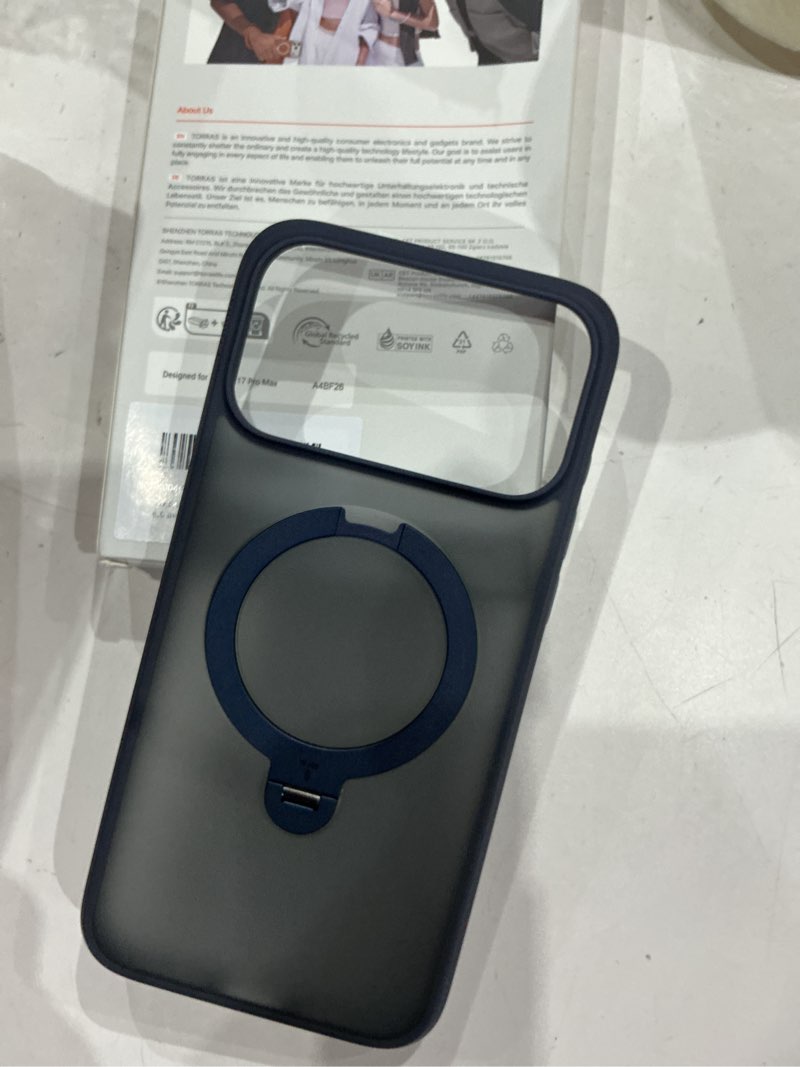 Condition photo showing Good Condition for torras q3 spin for iphone 17 pro max case with 360 magnetic stand, camera control, fit for magsafe, 4x military-grade shockproof case for iphone 17 pro max phone case with kickstand, deep blue for iphone 17 pro max blue
