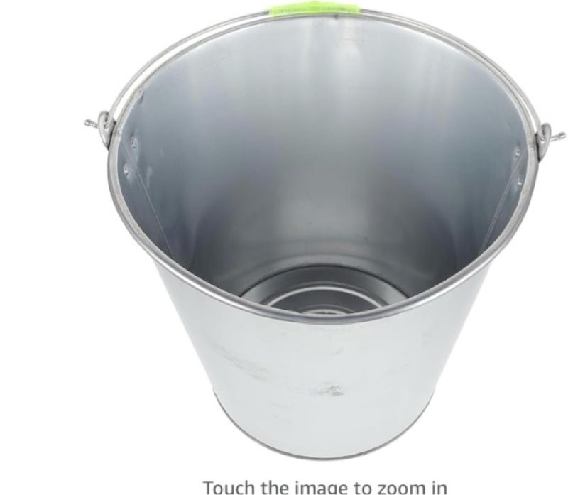 Metal Chicken Feeder Coop Waste Bin Kitchen Poultry Feeding Storage Bucket