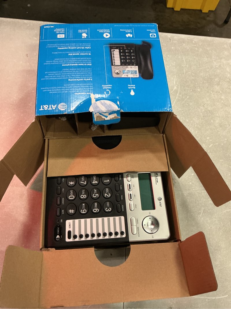 Condition photo showing New/Like New for at&t ml17929 2-line corded telephone, black one size without answering system