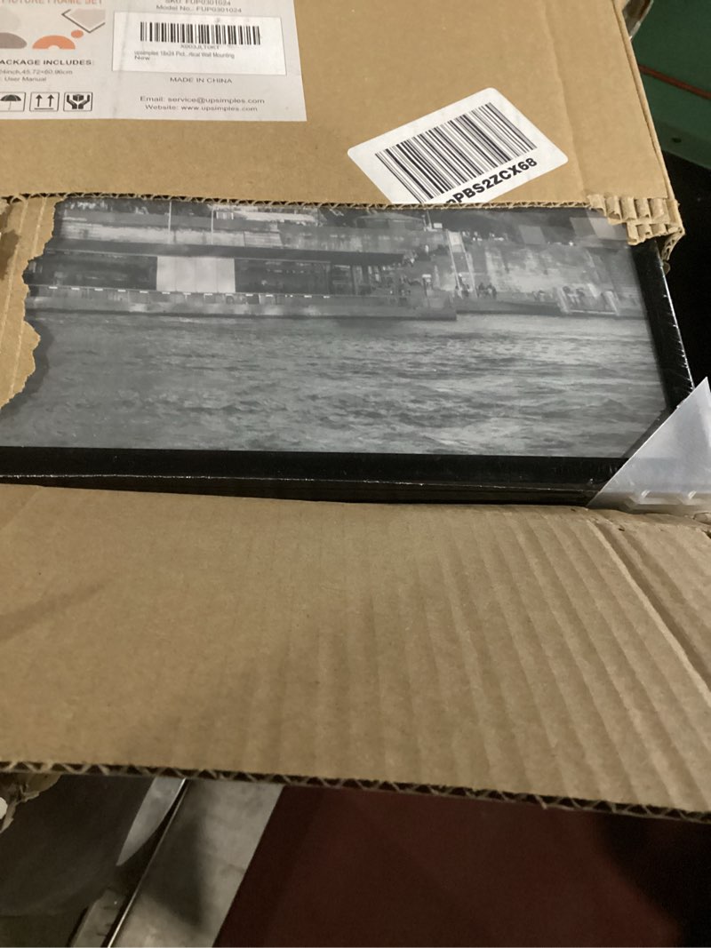Condition photo showing Good Condition for upsimples 18x24 Picture Frame Black 3 Pack, Scratch-Proof Poster Frames 18 x 24 for Photo Gallery - Slide-In Strips, Horizontal or Vertical Wall Mounting Black 18x24