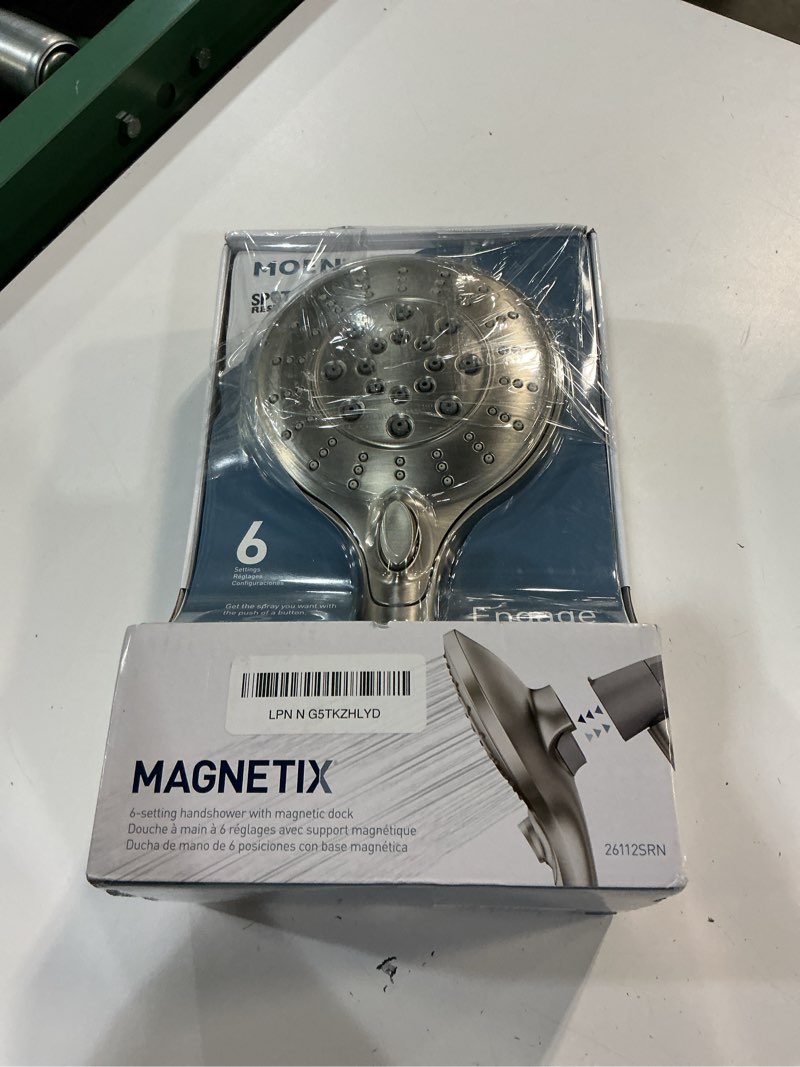 Condition photo showing Good Condition for moen engage spot resist brushed nickel six-function 5.5-inch removable handheld showerhead with magnetic docking system, 26112srn spot resist brushed nickel 5.5-inch
