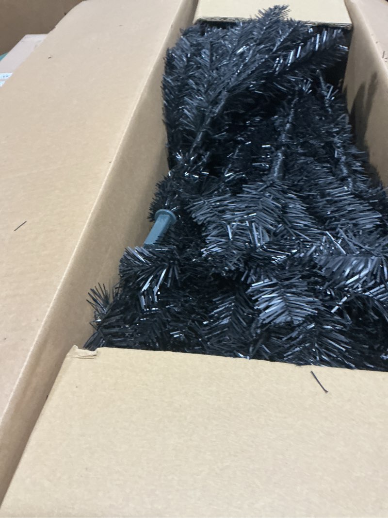 Condition photo showing Good Condition for National Tree Company Artificial Full Christmas Tree, Black, North Valley Spruce, Includes Stand, 7.5 Feet 7.5 ft