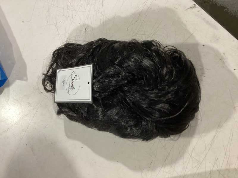 Condition photo showing Good Condition for long curly wavy black wigs for men synthetic natural party halloween cosplay hair wig
