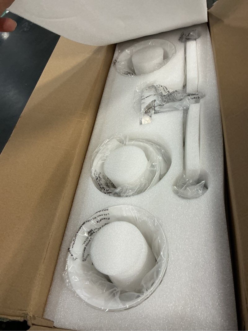 Condition photo showing As Is for polsihed nickel bathroom vanity light fixtures, traditional 3 lights wall sconce lighting with large opal glass shade, porch wall mount light fixture for bathroom, mirror cabinets hallway stairs polished nickel 3-light