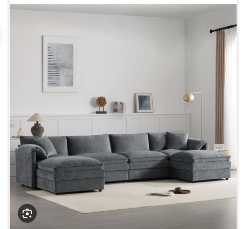 ( incomplete) 136\" Chenille U Shaped Modular Sectional Sofa Body Fabric: Dark Gray