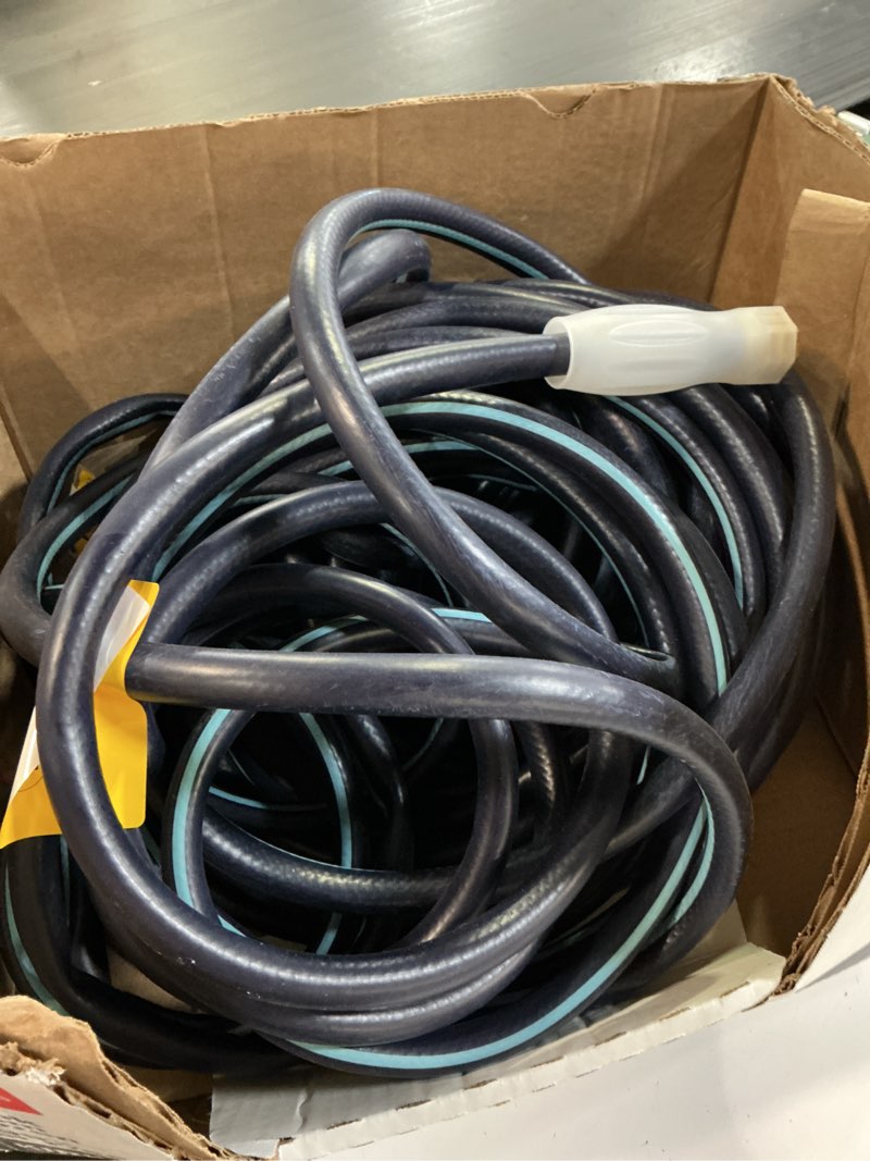 Condition photo showing As Is for project source 5/8-in x 50-ft medium -duty vinyl blue hose