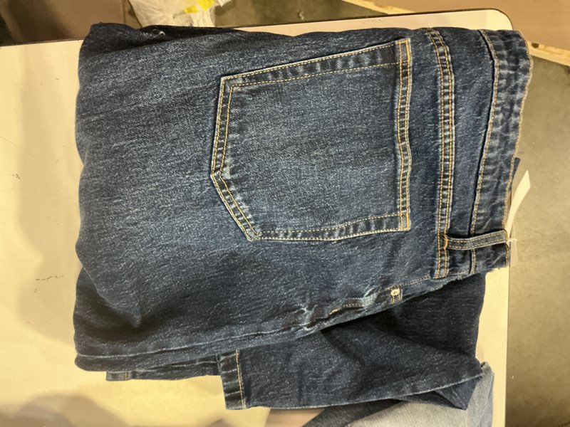 Condition photo showing Good Condition for free assembly women's and women's plus wide leg jeans with patch pockets, 30", 32", and 34" inseams, sizes 0-26 plus