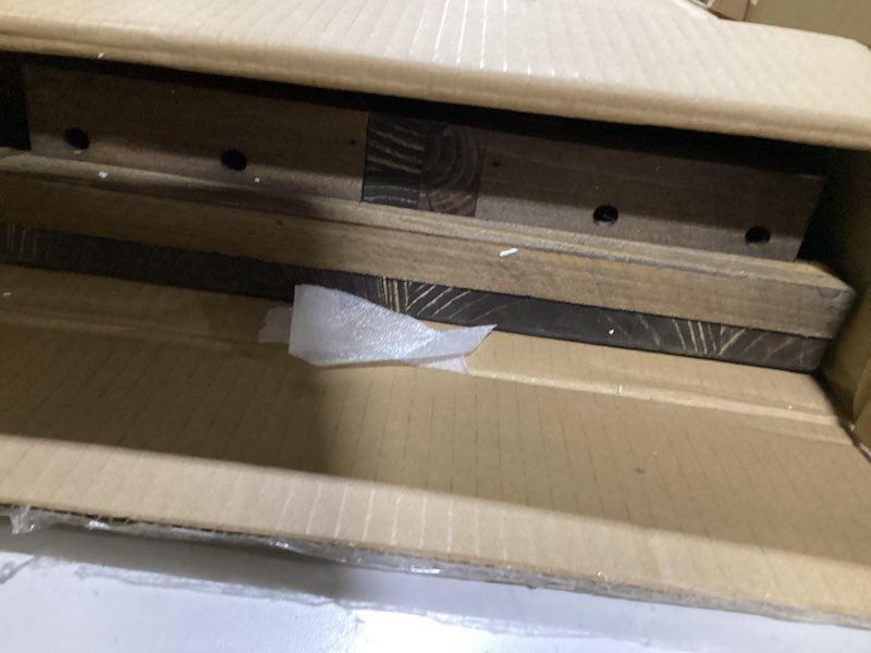 Condition photo showing Good Condition for Wnutrees Farmhouse Wood Bench, Rustic Indoor Storage Bench for Entryway, Living Room, Dining Room, Solid Wood Construction, Original Wood 30" wood bench