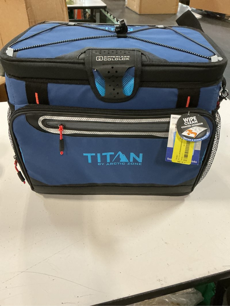 Condition photo showing Good Condition for titan by arctic zone 12 can zipperless soft cooler, 8 quart, ocean blue