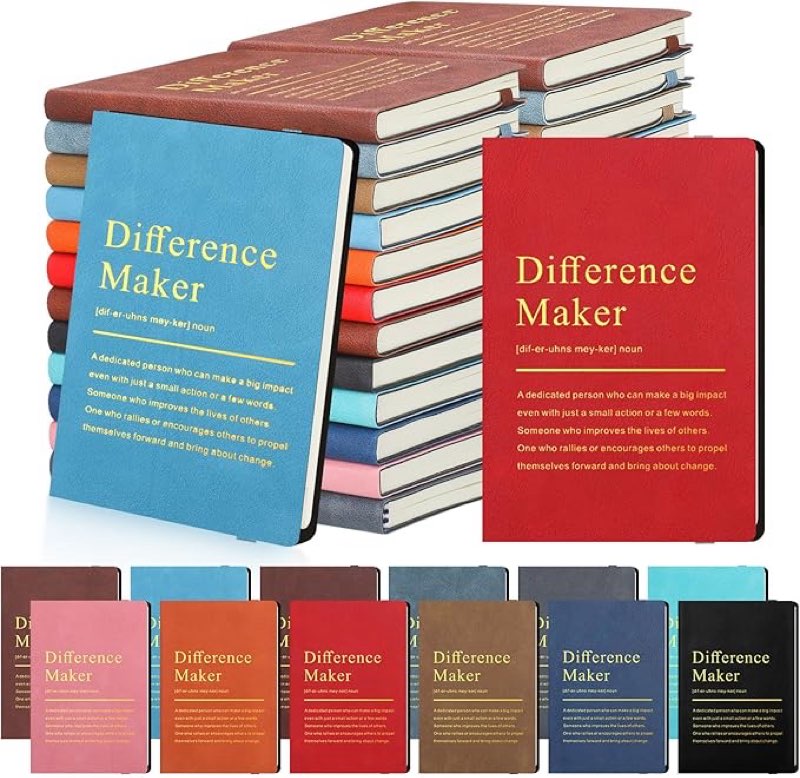  14 Pcs Employee Appreciation Gifts A6 Small Leather Journals Bulk Inspirational Different Maker Notebook Thank You Gift for Women Leadership Coworker Team Staff Christmas (Colorful)