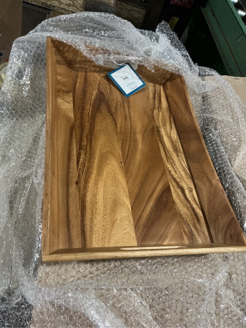 Condition photo showing Good Condition for Lipper International 1165 Acacia Curved Serving Tray, 19.88" x 14" x 2.5"