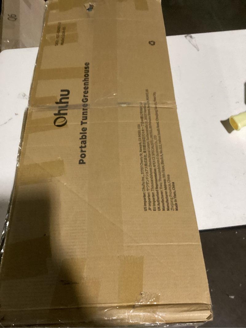 Condition photo showing New/Like New for ohuhu portable tunnel greenhouse outdoor: heavy duty walk in green house with mesh windows durable plastic pe cover for outside, 5.9x5.9x6.6 ft, white