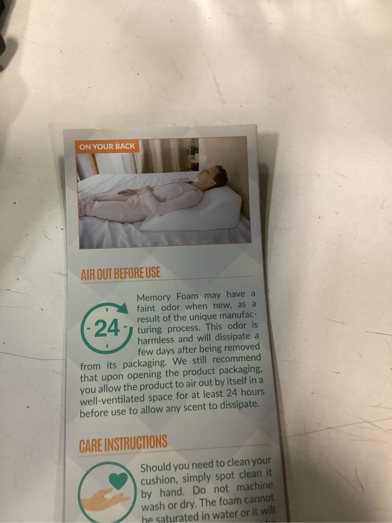 Condition photo showing item condition for Wedge Pillow, 10 Inch Bed Wedge Pillow for Headboard, Pillow Wedge for Acid Reflux Relief, After Surgery, Sleeping?Back Pain Relief, Memory Foam Top, LightGrey 10 INCH Lightgrey