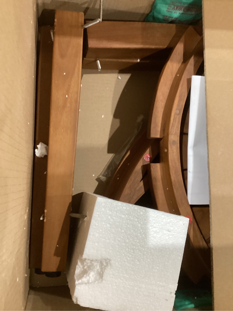 Condition photo showing As Is for AquaTeak The Original 15.5" Kai Corner Teak Shower Bench with Shelf Original - With Shelf 15.5"D x 15.5"W x 18"H