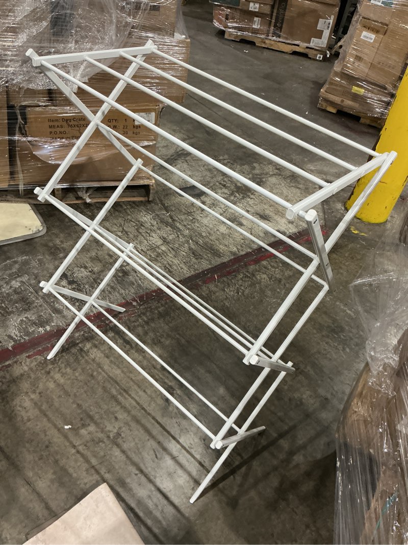 Condition photo showing Good Condition for amazon basics foldable portable laundry rack for air drying clothing, indoor outdoor use - 14.5" d x 29.5" w x 41.8" h, white