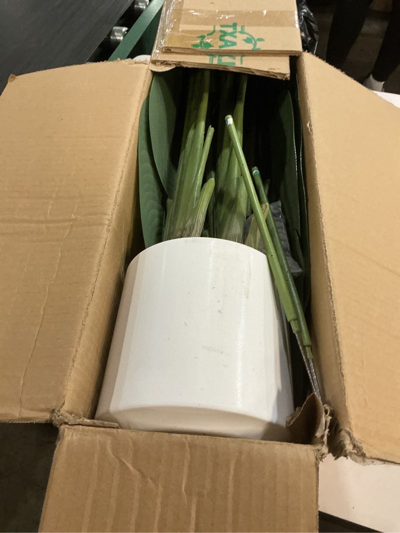 Condition photo showing Good Condition for bird of paradise artificial tree, 6ft tall faux plant, fake banana leaf plant indoor, faux palm tree faux floor plants tropical tree in pot, present for friend housewarming decor 6ft white