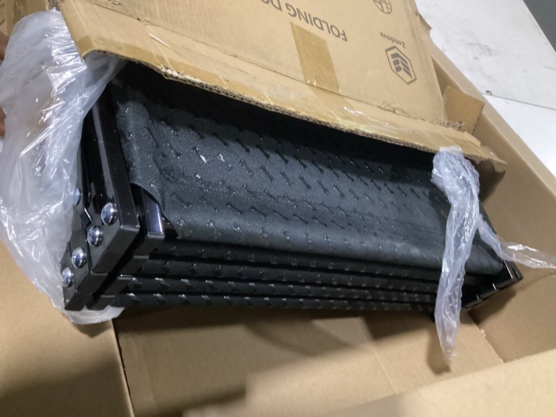 Condition photo showing New/Like New for extra wide dog stairs for car - foldable 5-step non-slip pet stairs for home, lightweight dog steps for senior & large dogs to suv, truck - supports 250 lbs upgraded wide 5 steps