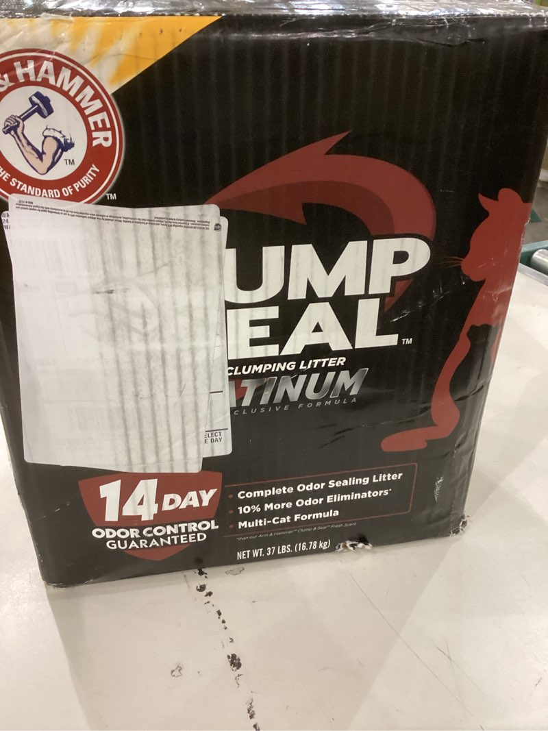 Condition photo showing Good Condition for ARM & HAMMER Clump & Seal Platinum, Complete Odor Sealing Clumping Cat Litter, Multi-Cat, 14-Day Odor Control, Online Exclusive Formula, 37 Lbs