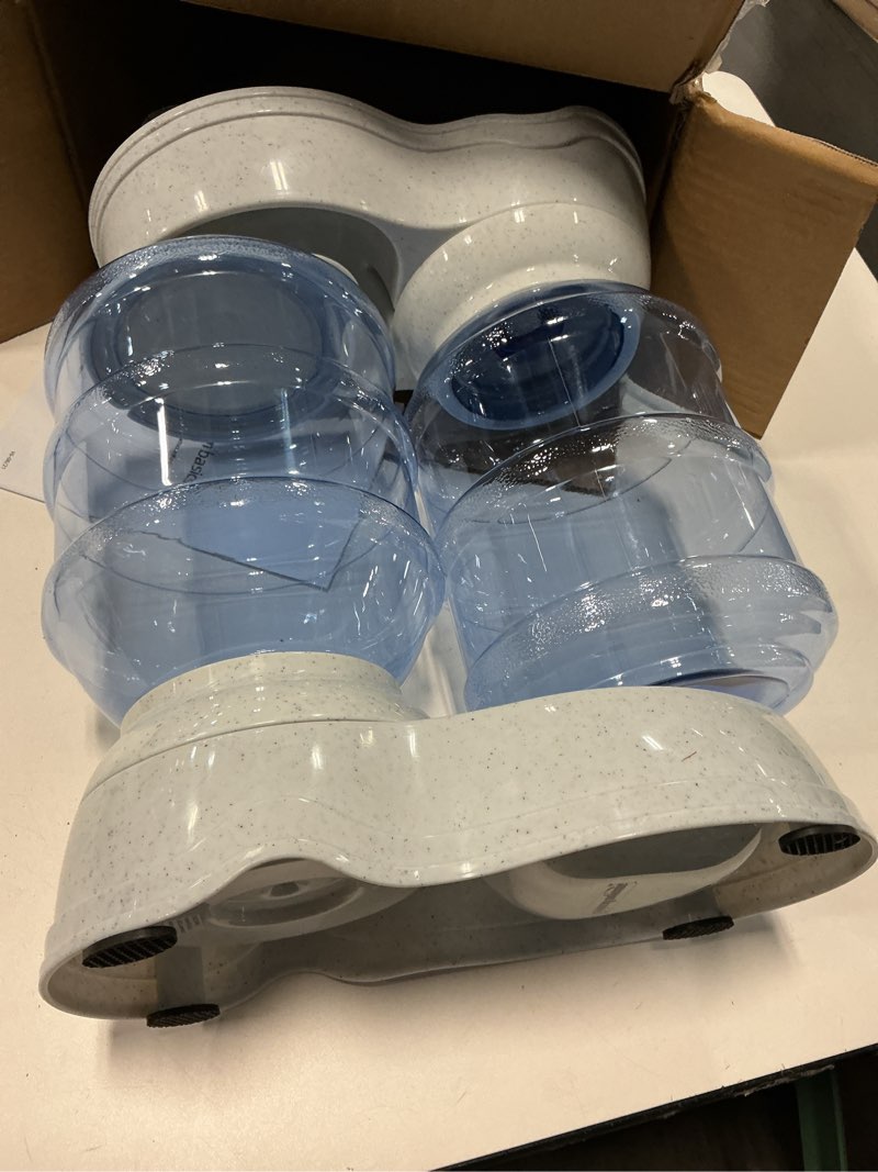 Condition photo showing Good Condition for Amazon Basics Automatic Dog Cat Water Dispenser Gravity Feeder Set, Pack of 2, Small, 6-Pound Food Capacity, 1-Gallon, Gray Waterer + Feeder Small