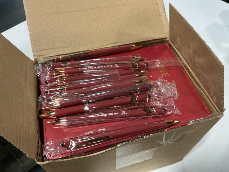 Condition photo showing New/Like New for 10 Set Christian Gifts Bulk Christian Journals Pastor Appreciation Gift A5 Leather Prayer Journals Bible Verse Pens for Men Women Clergy Church Members Bible Study Supplies (Red)