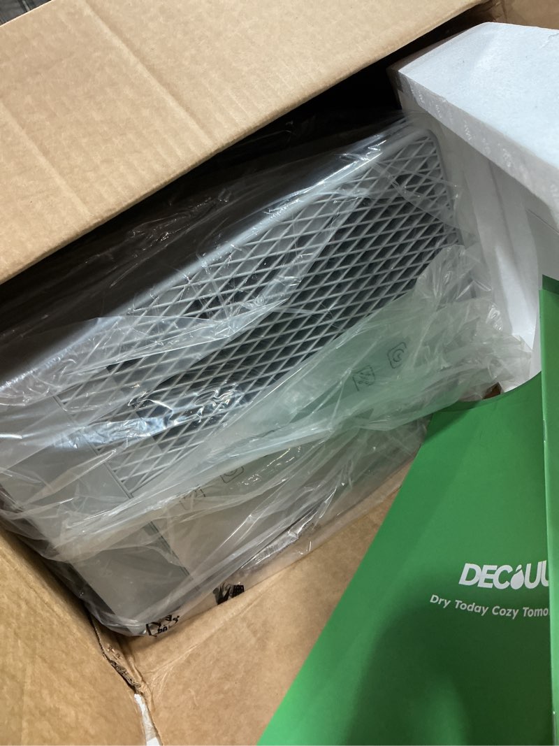 Condition photo showing As Is for 5000 sq.ft energy star most efficient 2024 dehumidifier with pump,deciuu max 100 pint dehumidifier for basement with drain hose,intelligent humidity control for home bathroom garage grey 5000 sq.ft with pump