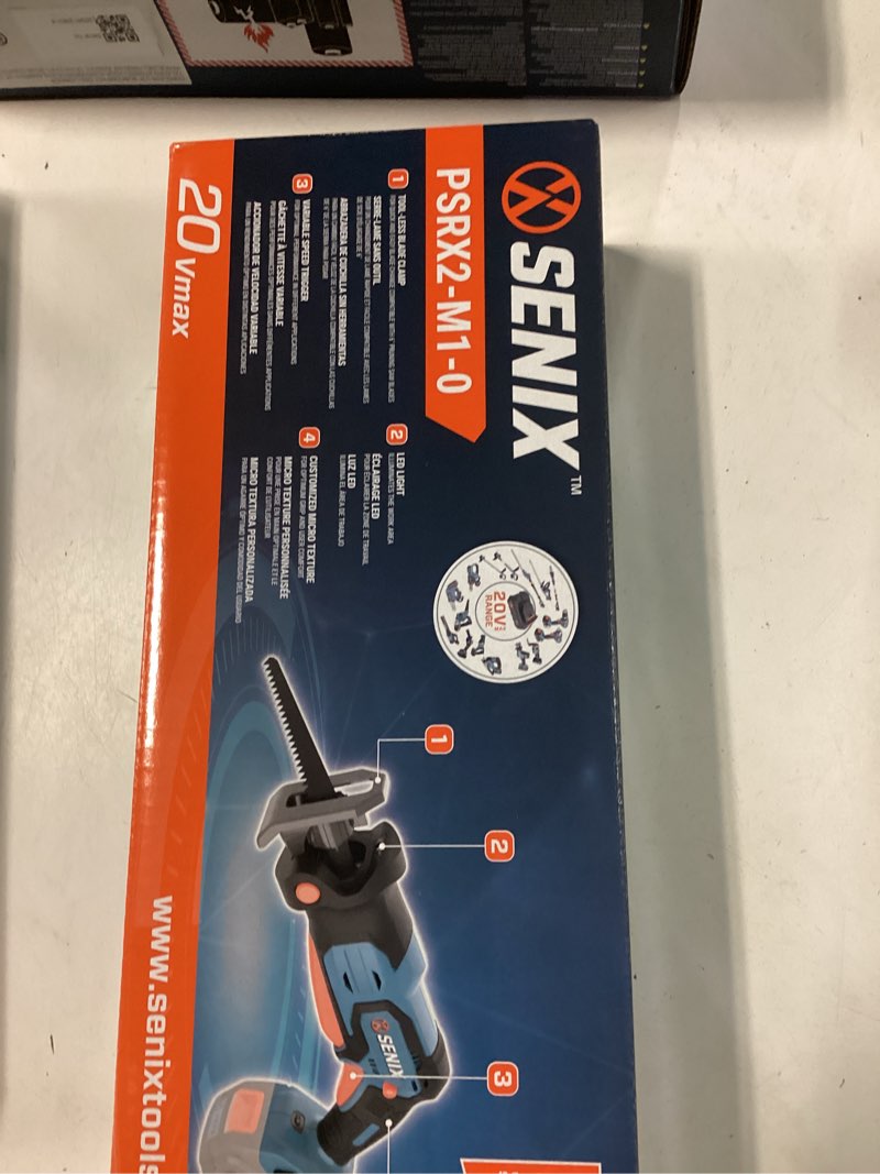 Condition photo showing New/Like New for senix x2 20-volt variable brushless cordless reciprocating saw (battery and charger not included)