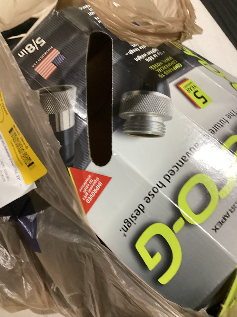 Condition photo showing As Is for zero-g teknor apex 5/8-in x 25-ft premium-duty kink free woven gray hose