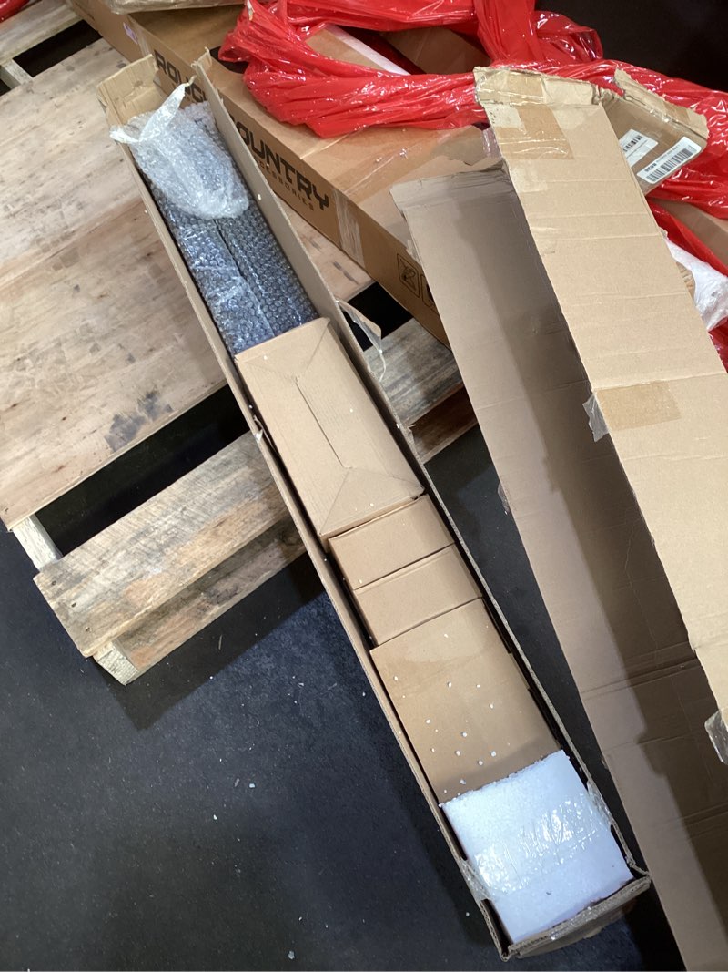 Condition photo showing Good Condition for Easelife 24FT Exterior Sliding Barn Door Hardware Kit, Box Rail Track, 450lb Capacity, Black Weather-Resistant Steel, Wall Mount System for Outdoor Use, Fit Double 72in Door 24FT Track (for 2 door)