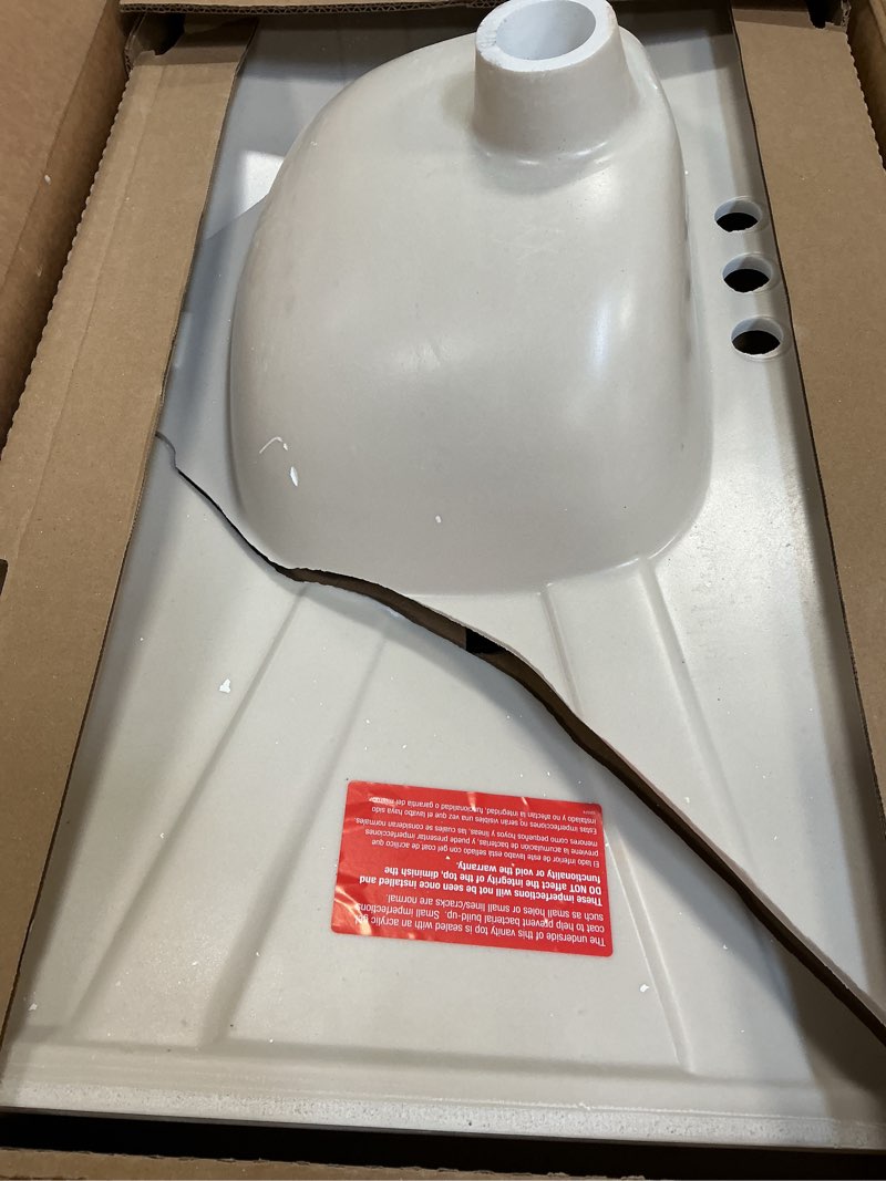 Condition photo showing As Is for Project Source 36-in White Single Sink Bathroom Vanity with White