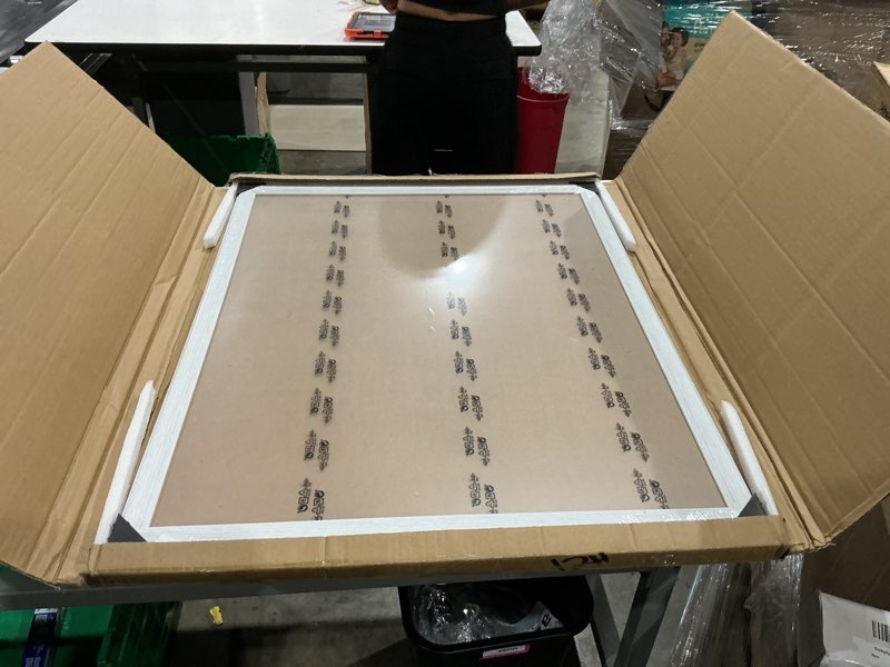 Condition photo showing Good Condition for 24x30 wood frame white, modern natural woodgrain 30x24in picture frame, rustic wooden 24 x 30 inch gallery wall photo poster frame with hd plexiglass, horizontal vertical wall mounting display 1pcs white 24x30