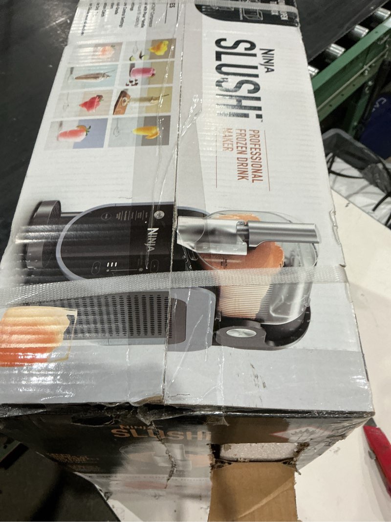 Condition photo showing As Is for ninja slushi frozen drink & slushie machine with rapidchill technology | 88 oz. easy fill vessel | 5 preset programs | make margaritas, frappés, & more | with dishwasher safe parts | black | fs301