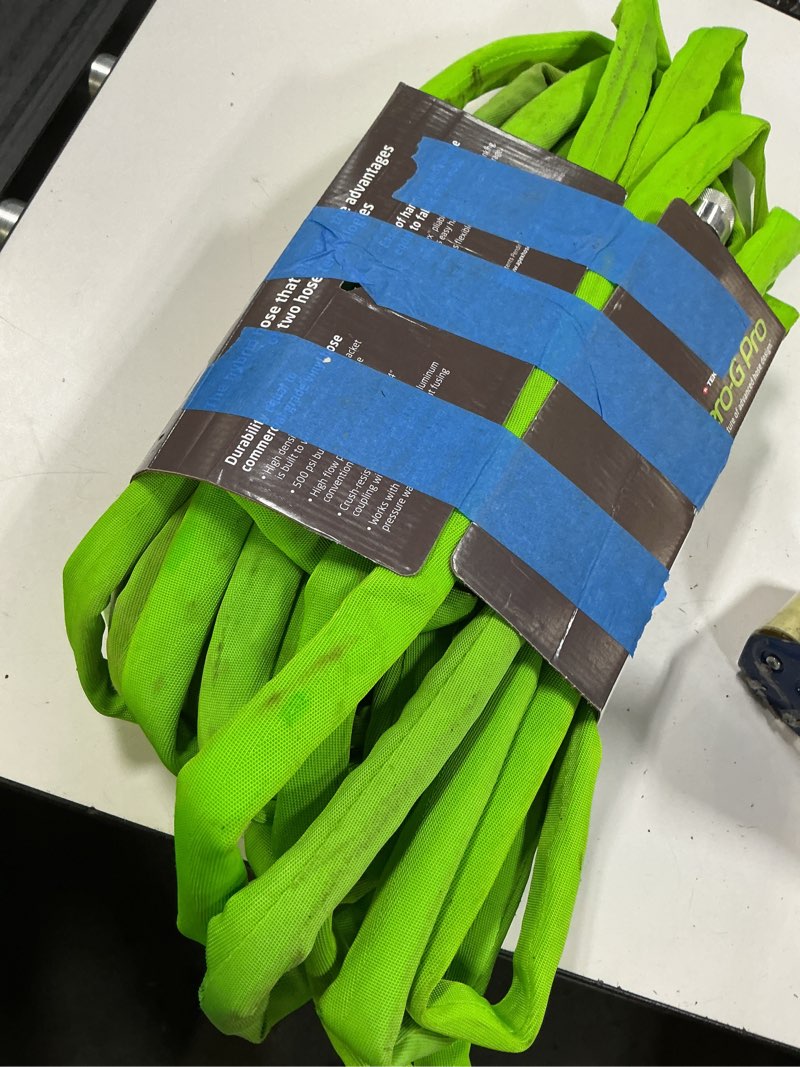 Condition photo showing As Is for zero-g pro teknor apex 3/4-in x 75-ft contractor-duty kink free woven green coiled hose