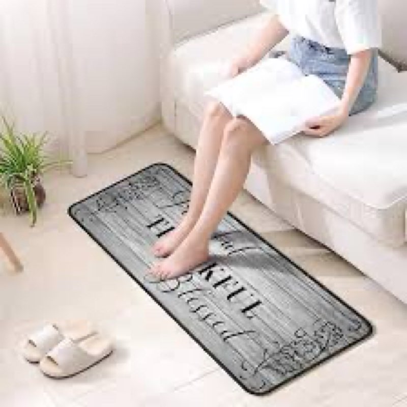 (Similar image) Grateful Thankful Blessed Kitchen Rugs Set of 2 Grey Non-Slip Kitchen Rug and Mat Cushioned Comfort Kitchen Standing Rug for Kitchen Floor Farmhouse