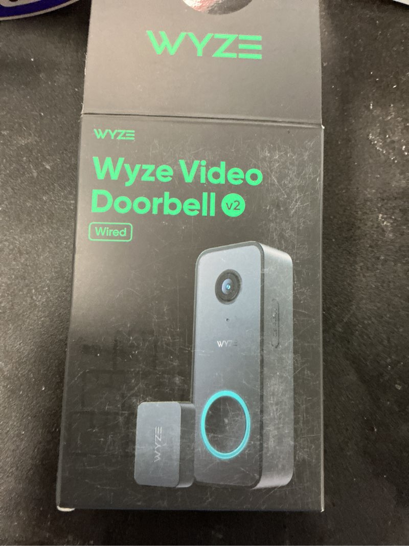 Condition photo showing Good Condition for wyze video doorbell v2, two-way audio, 2k video, color night vision, ip65 weather resistance, 24/7 video recording*, package monitor, compatible with alexa & google assistant, black (wiring required)