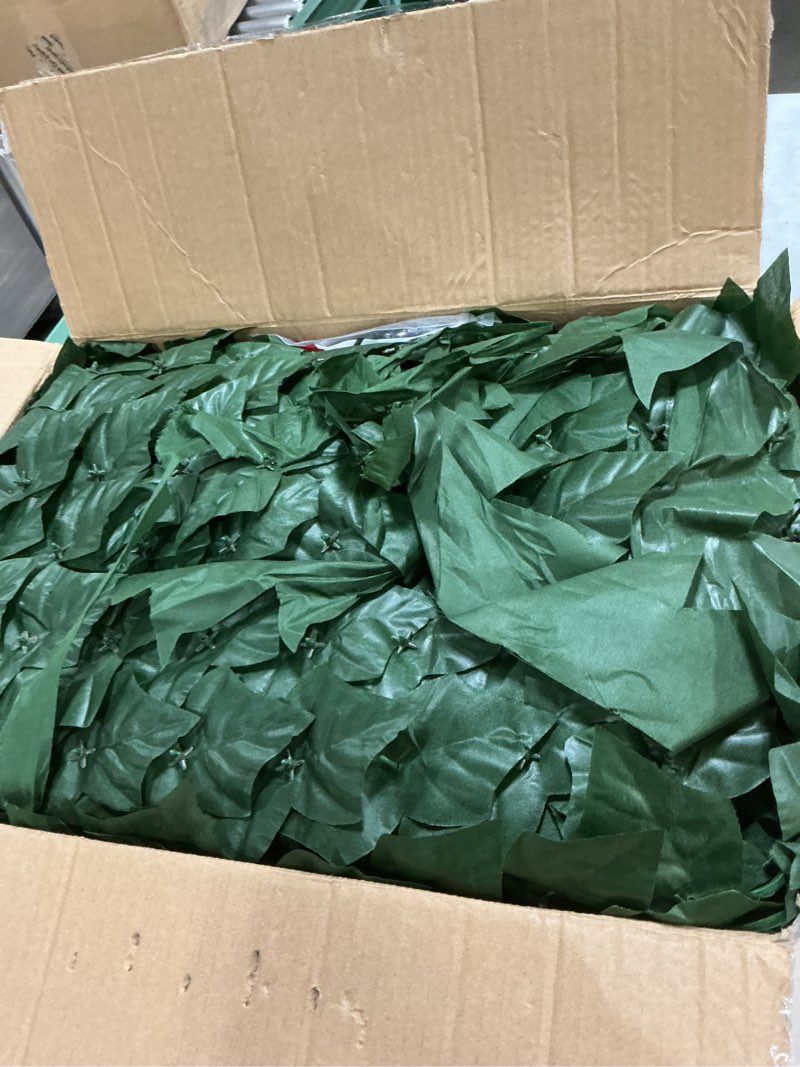 Condition photo showing Good Condition for artificial ivy privacy fence screen, 240x40 inch dense leaf green ivy wall panel, super privacy greenery backdrop faux ivy greenery for patio, balcony, garden, backyard indoor outdoor decor dense 240in x 40in