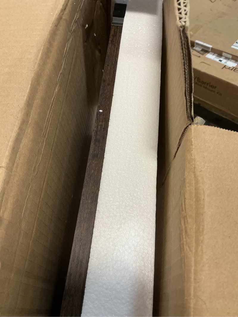 Condition photo showing Good Condition for Frylr Small Folding Computer Desk – 43.3 Inch Portable Table for Craft and Study, Lightweight Desk for Small Spaces, Foldable Laptop Table Built-in AC/USB Outlets for Convenience, Rustic Brown 43.3 x 19.7 Inch With Power Outlets Rustic Brown