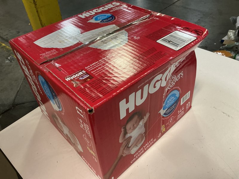 Condition photo showing New/Like New for Huggies Size Newborn Diapers, Little Snugglers Baby Diapers, Size Newborn (up to 10 lbs), 144 Count, Packaging May Vary